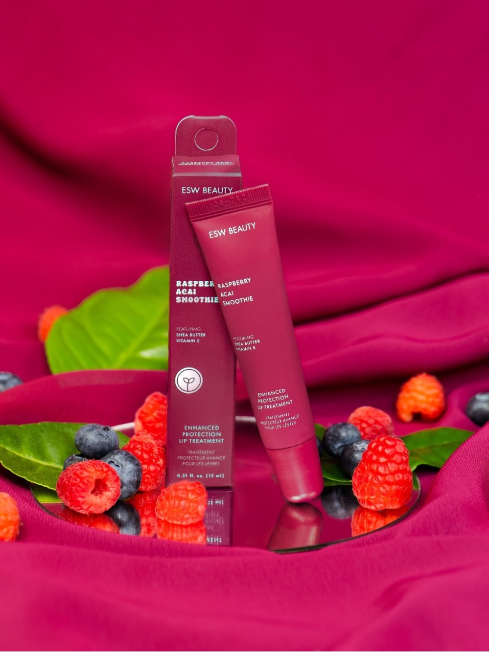 ESW Beauty Raspberry Açaí Smoothie Lip Treatment – Rich Berry Tint